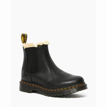 Dr Martens Női 2976 Faux Fur Lined Chelsea Csizma Fekete